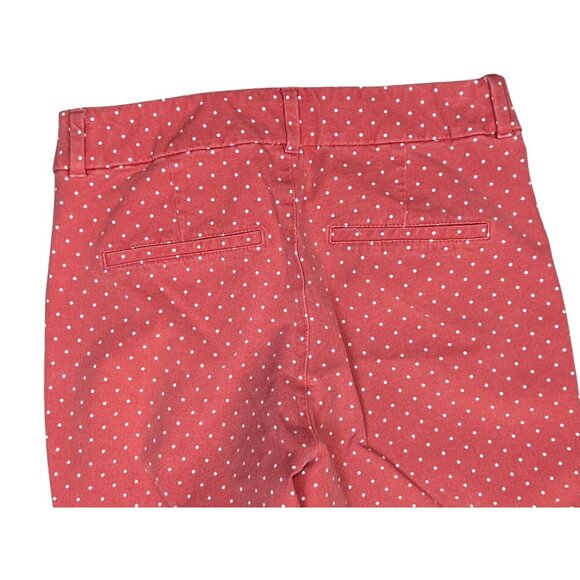 High-Waisted Pixie Skinny Ankle Cropped Pants in Pink/White Polka Dot Size 0 - Picture 6 of 6